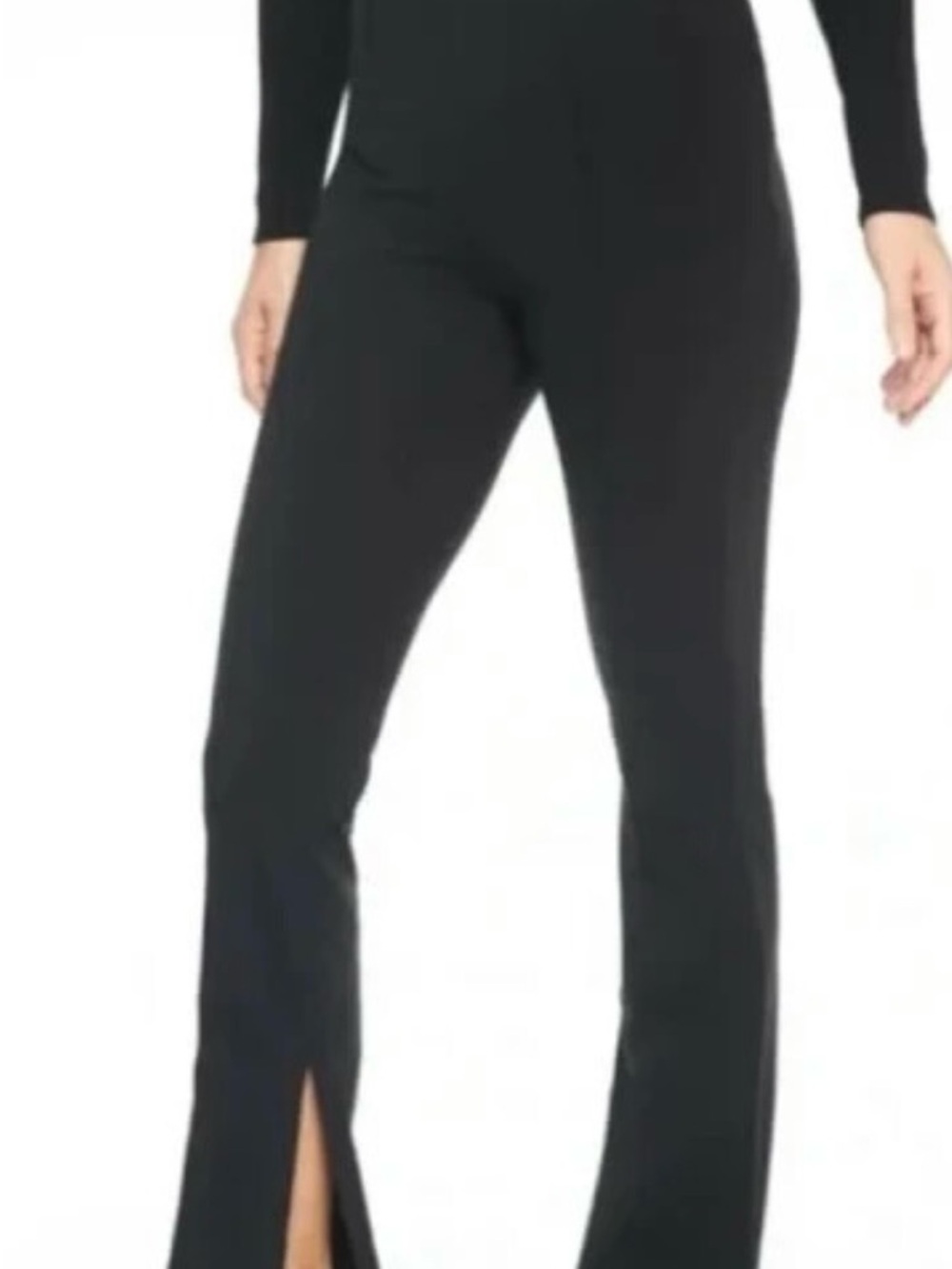 Athleta  Greenwich Black Flare Pant. Size M Slits inside ankle. Seam down front